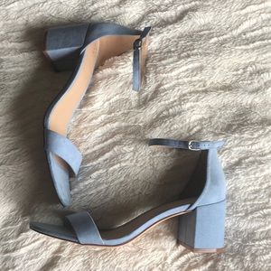 Powder Blue Suede Block heel
